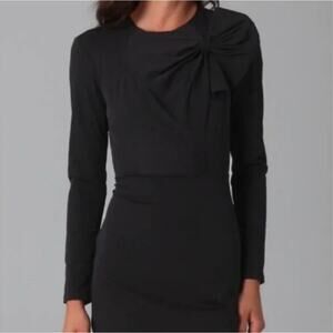 Diane Von Furstenberg DVF Anneli Black Bow Dress Size 4 LBD Mini Party